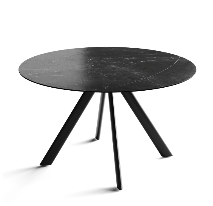 Стол обеденный AVANTI DINING TABLE BLACK PIANO MARMO NERO OPACO  135X87X76 СМ. (NRM06168)