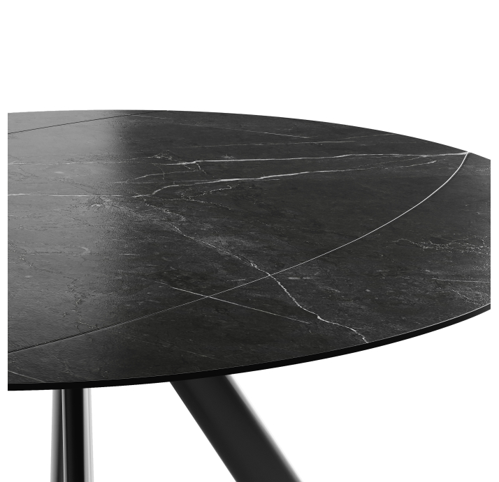 Стол обеденный AVANTI DINING TABLE BLACK PIANO MARMO NERO OPACO  135X87X76 СМ. (NRM06168)