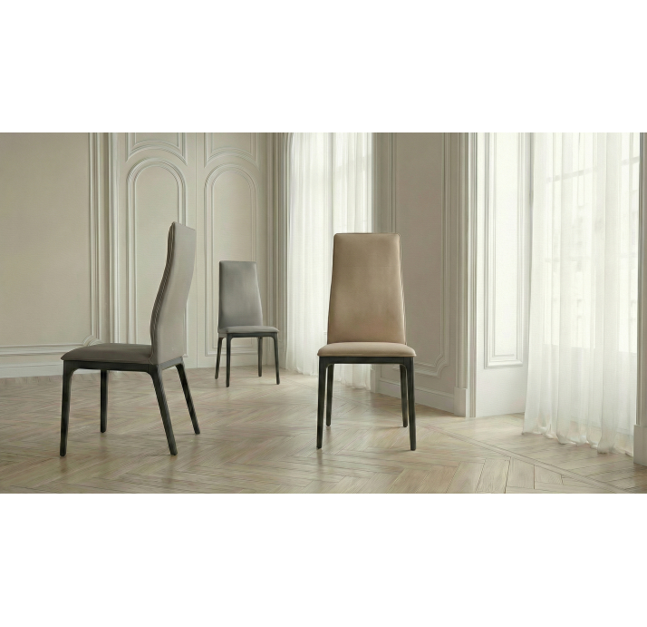 Стул интерьерный NOVARRO CHAIR MASSA 610 LIGHT GREY  BLACK MATTE (NRM06181)