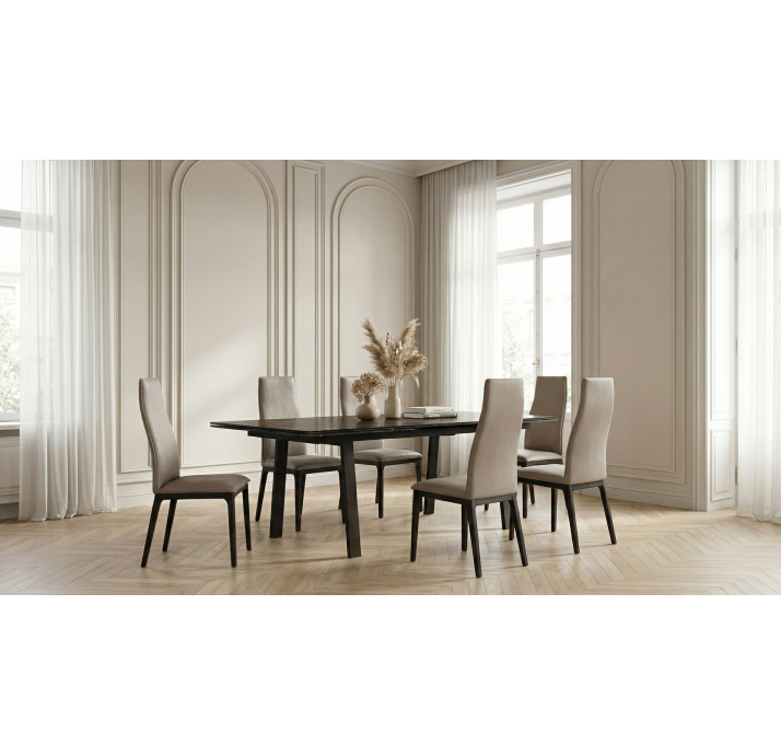 Стул интерьерный NOVARRO CHAIR MASSA 040 MILKY BROWN  BLACK MATTE (NRM06180)