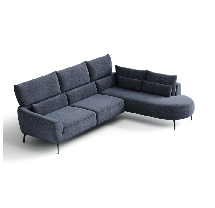 Диван BORRA B100-300-170S/ALVARO MARINE/BULTEX/01 BLACK/