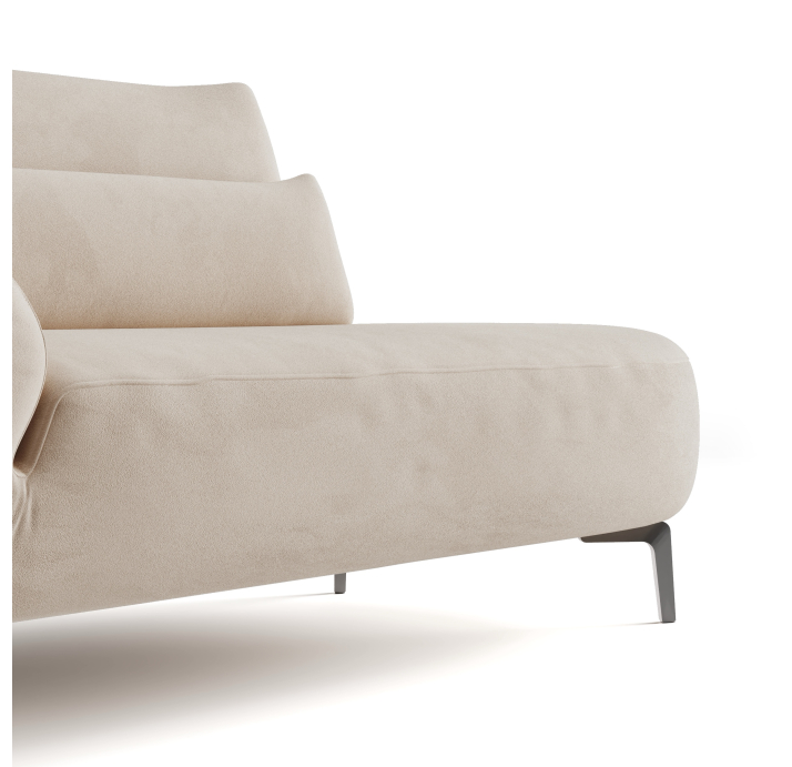 Диван BORRA B100-190-100T/NOBLESSE GREGE/HR40/01BR BRUSHED/