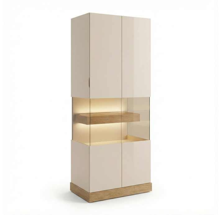 Комод AURA SHOWCASE CREAM CREAM GLASS 69X46X175 СМ. (NRM06195)