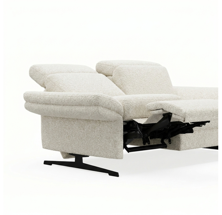 Диван PIANO B100-220-100T/54/M/VIVA OFFWHITE/BULTEX/01 BLACK/E,E,R