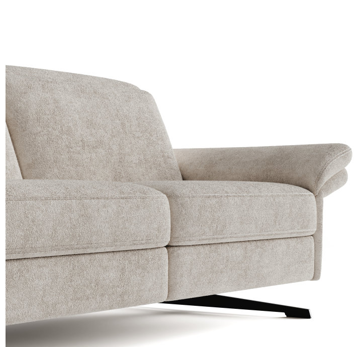 Диван PIANO B100-220-100B/54/VIVA OFFWHITE/BULTEX/01 BLACK/E,E