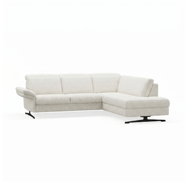 Диван PIANO B100-300-160S/54/VIVA OFFWHITE/BULTEX/01 BLACK/E,E,E