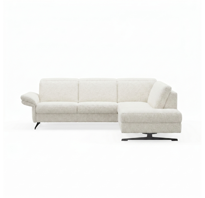 Диван PIANO B100-300-160S/54/VIVA OFFWHITE/BULTEX/01 BLACK/E,E,E