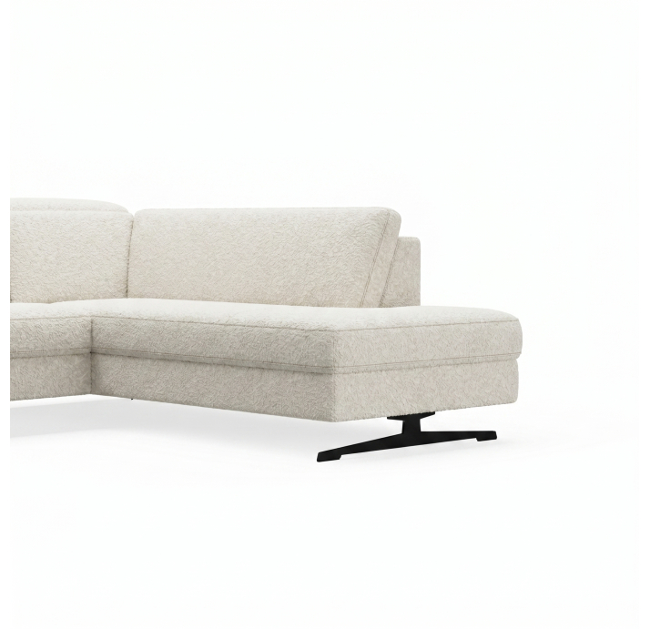 Диван PIANO B100-300-160S/54/VIVA OFFWHITE/BULTEX/01 BLACK/E,E,E