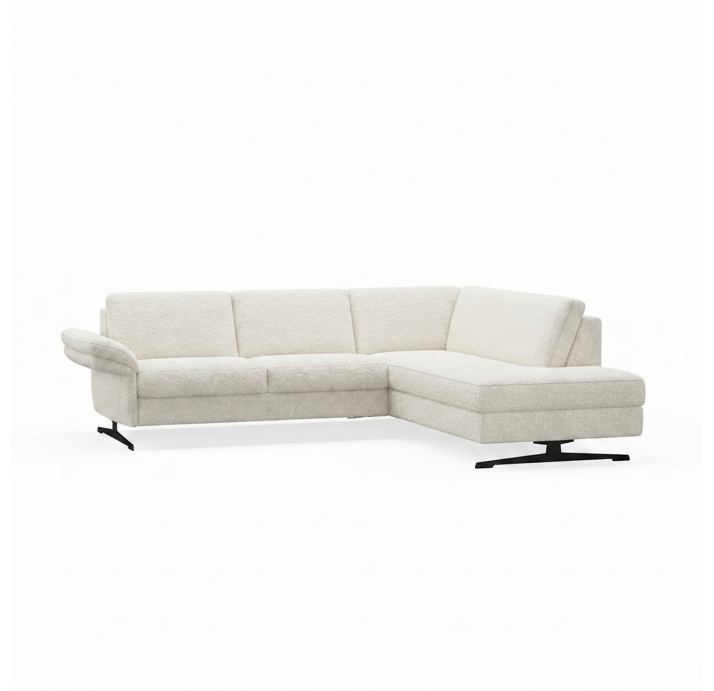 Диван PIANO B100-300-160L/54/VIVA OFFWHITE/BULTEX/01 BLACK/E,E,E