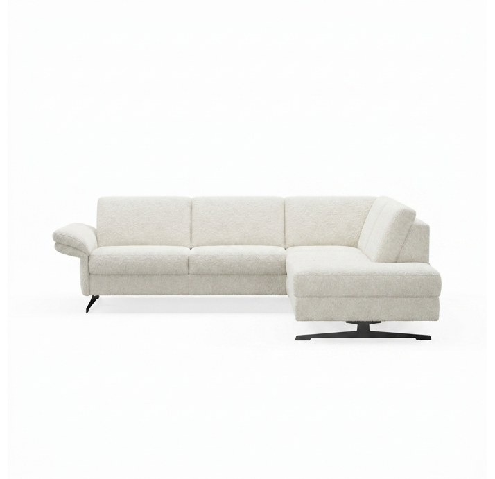 Диван PIANO B100-300-160L/54/VIVA OFFWHITE/BULTEX/01 BLACK/E,E,E