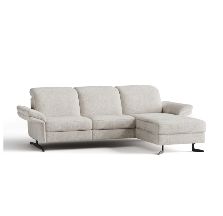 Диван PIANO B100-300-160L/54/VIVA OFFWHITE/BULTEX/01 BLACK/E,E,E,R