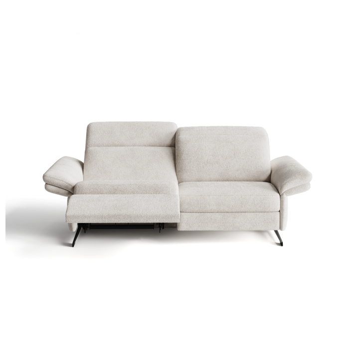 Диван PIANO B100-220-100B/54/VIVA OFFWHITE/BULTEX/01 BLACK/E,E,R