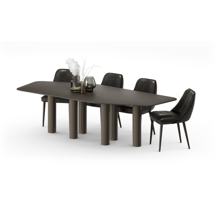 Стол обеденный MORIA DINING TABLE Matte Fuga 2015 Anthracite Walnut Veneer  275X130X75 СМ. (FUG00287