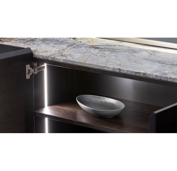 Комод SALT SIDEBOARD Anthracite walnut veneer Aura marble Anthracite walnut veneer 180X48X82 СМ. ()