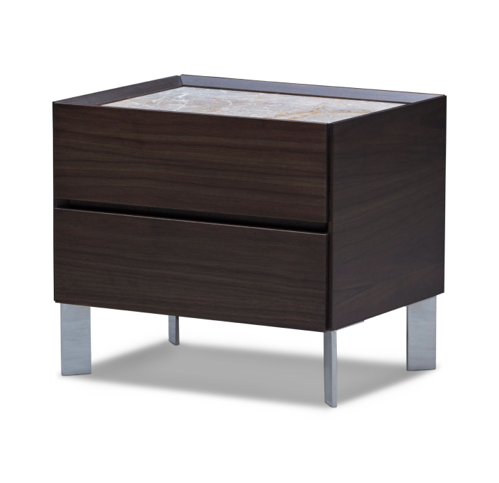 Тумба прикроватная SALT NIGHTSTAND Anthracite walnut veneer Aura marble Anthracite walnut veneer 51X