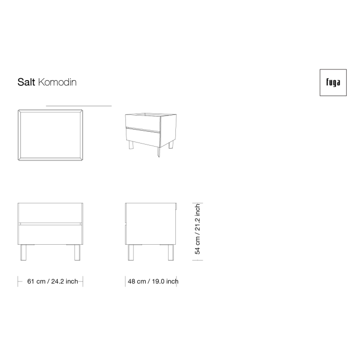 Тумба прикроватная SALT NIGHTSTAND Anthracite walnut veneer Aura marble Anthracite walnut veneer 51X