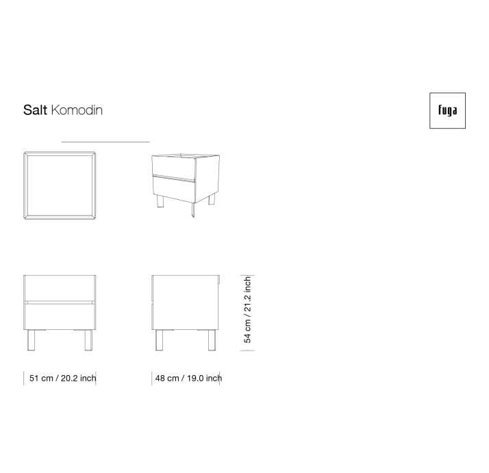 Тумба прикроватная SALT NIGHTSTAND Anthracite walnut veneer Aura marble Anthracite walnut veneer 51X