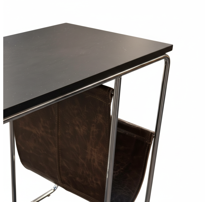 Стол журнальный VETA C NESTING TABLE Glossy metal Anthracite Walnut Veneer  61X32X56 СМ. (FUG00292)