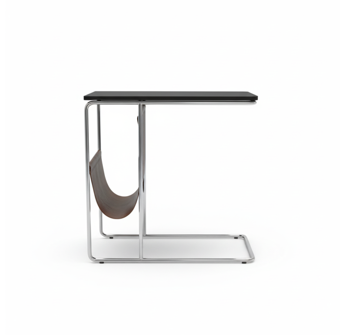 Стол журнальный VETA C NESTING TABLE Glossy metal Anthracite Walnut Veneer  61X32X56 СМ. (FUG00292)