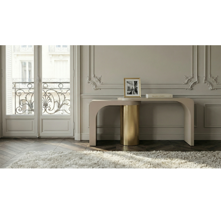 Консоль напольная ARC DRESSER LATTE BRÈCHE CAPRAIA BRASS 158X40X80 СМ. (NRM06219)