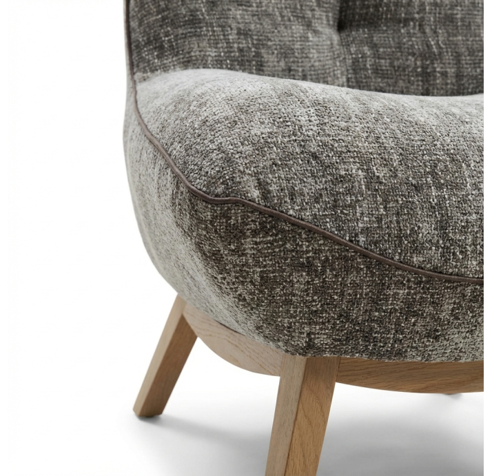 Кресло Rico Prince 70/RAMIRO TAUPE/Matching Stitching/P628 (Grege)/