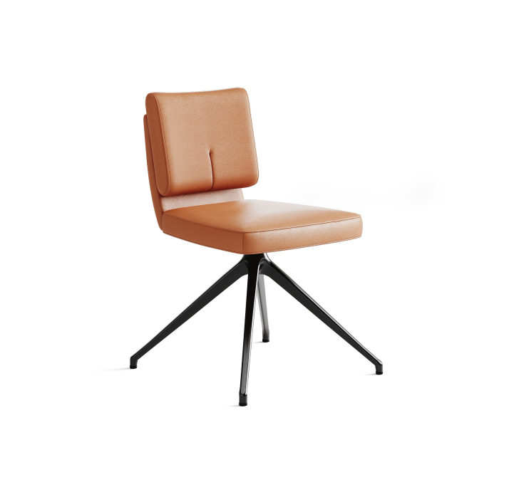 Стул крутящийся ALVA SWIVEL CHAIR MONTANA COGNAC  F101BLACK (ROM06475)