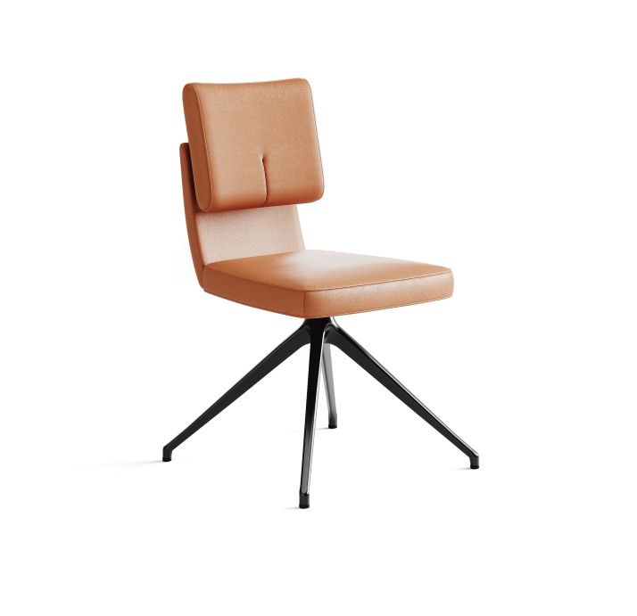 Стул крутящийся ALVA SWIVEL CHAIR MONTANA COGNAC  F101BLACK (ROM06475)