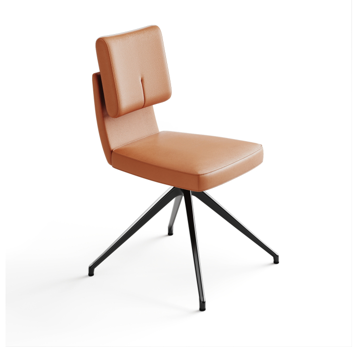 Стул крутящийся ALVA SWIVEL CHAIR MONTANA COGNAC  F101BLACK (ROM06475)