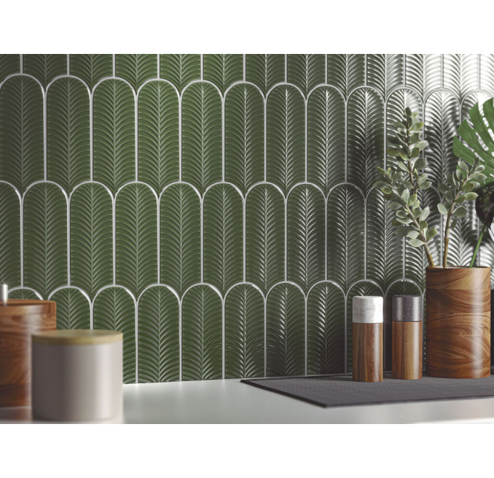 Керамическая плитка ALMA SCALE GREEN 8X21,5X8 Поверхность: Глянцевая (NCR03665)