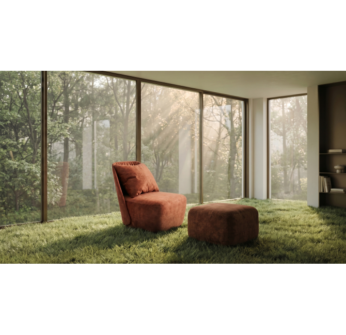 Пуф HUGO  55X55X35 см. DIVA COGNAC (ROM06686)