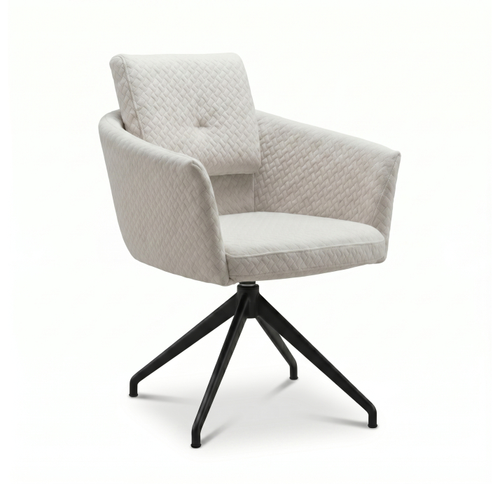 Стул крутящийся ALVA SWIVEL CHAIR BUBBLE OFFWHITE  F101BLACK (ROM06719)