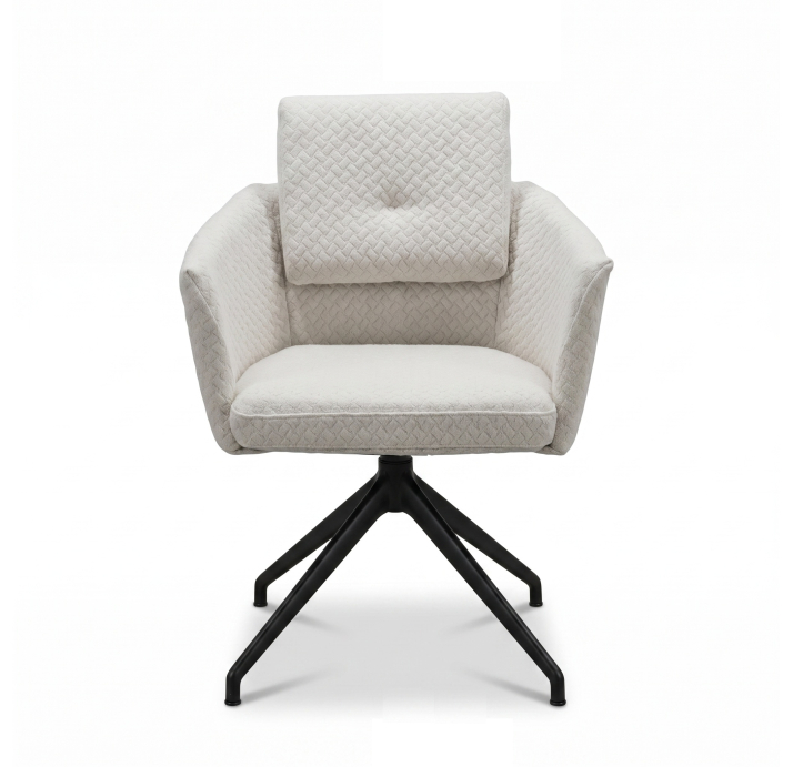 Стул крутящийся ALVA SWIVEL CHAIR BUBBLE OFFWHITE  F101BLACK (ROM06719)
