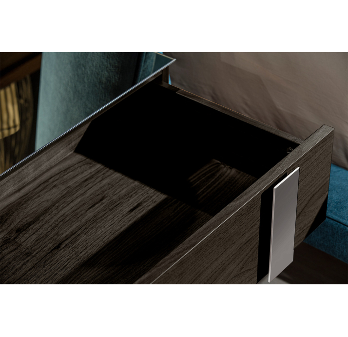 Тумба прикроватная INKA NIGHTSTAND RIGHT MODULE Anthracite walnut veneer MIRROR PLAIN GLOSSY 63X45X4