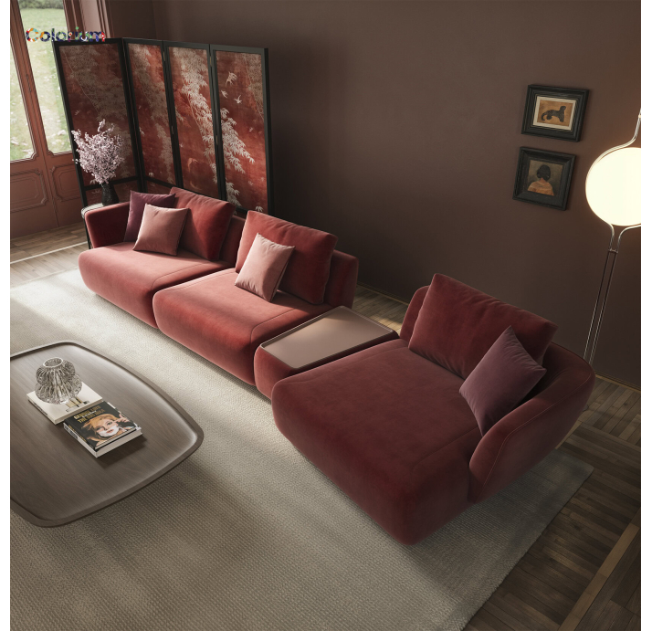 Диван VERITAS B102-416-122L/ CRIMSON BLOOM//встроенные/