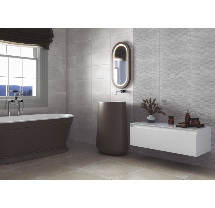 Керамическая плитка BETON GREY 25X50X7,2 Поверхность: Матовая (NCR04440)