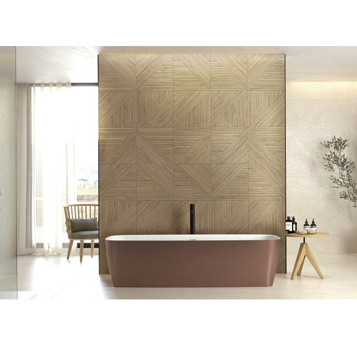 Керамическая плитка GEOMETRIC WHITE 40X120X10,8 Поверхность: Матовая (NCR05222)