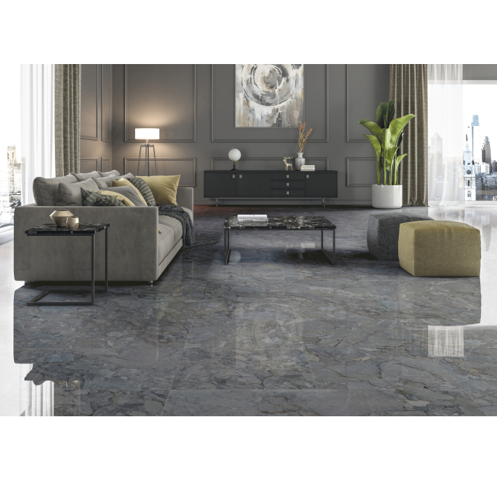 Керамическая плитка KUARTZ Антрацитовая 60X120X10,5 Поверхность: Полированная (NCR05683)
