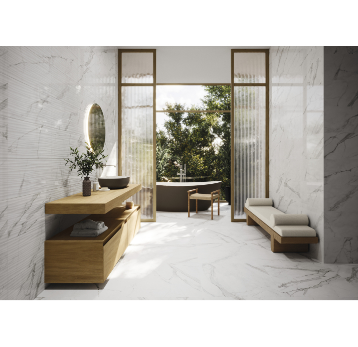 Керамическая плитка FREYA WHITE 25X50X7,2 Поверхность: Полированная (NCR05166)