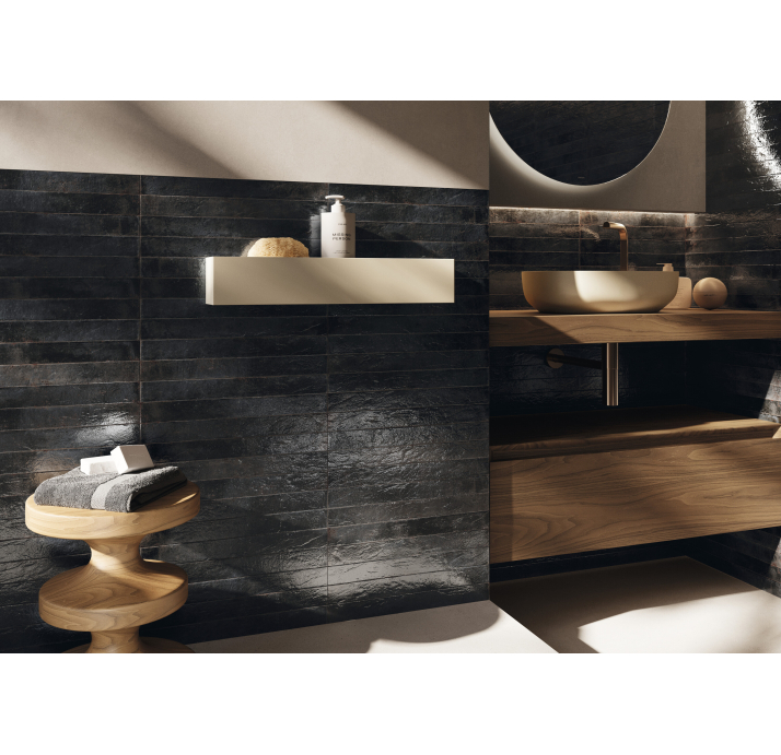 Керамогранит GENESI Антрацитовая 4,8X45X9,5 Поверхность: Полированная (NCR05215)