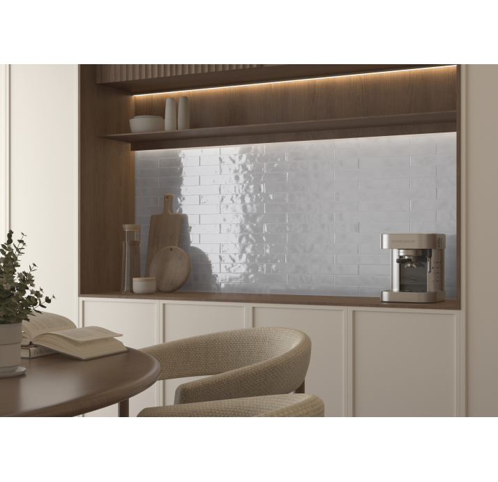 Керамическая плитка LULA WHITE 1,5X25X8 Поверхность: Полированная (NCR05794)