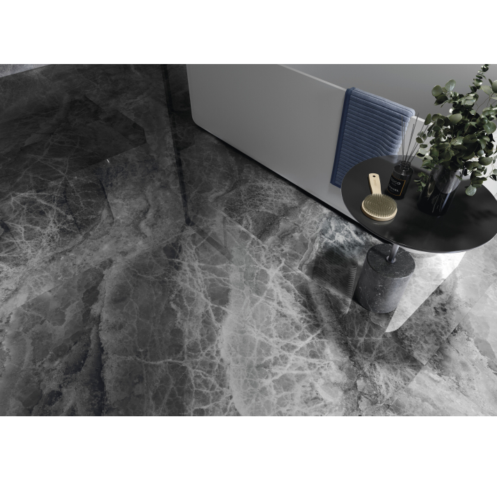 Керамическая плитка LIXIUM BLACK 120X120X10,2 Поверхность: Полированная (NCR05750)