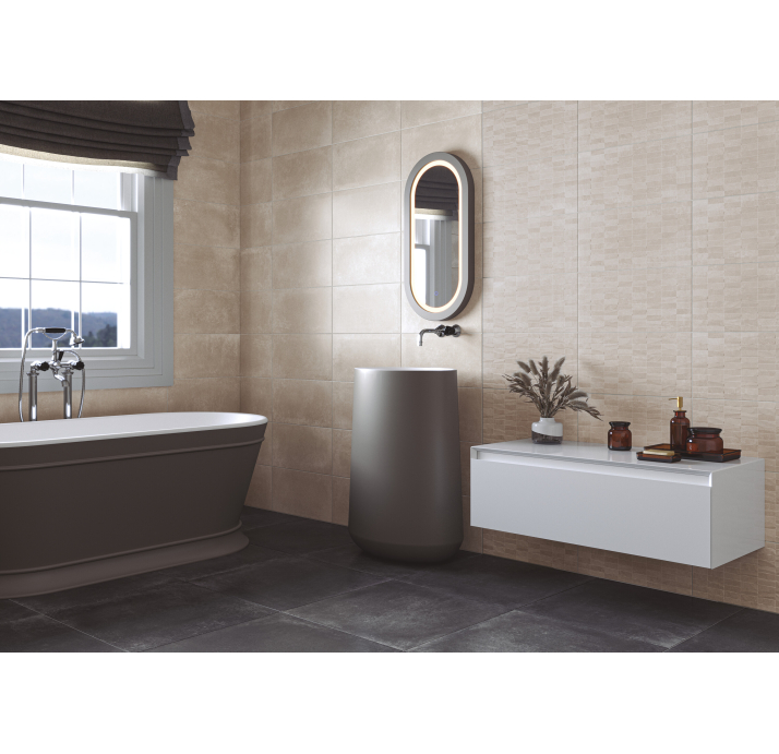 Керамическая плитка BETON BEIGE 25X50X7,2 Поверхность: Матовая (NCR04441)