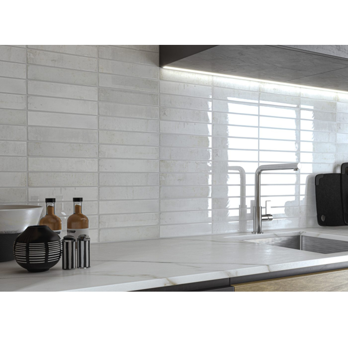 Керамическая плитка NAUTALIS WHITE 5X25X8,9 Поверхность: Полированная (NCR06178)