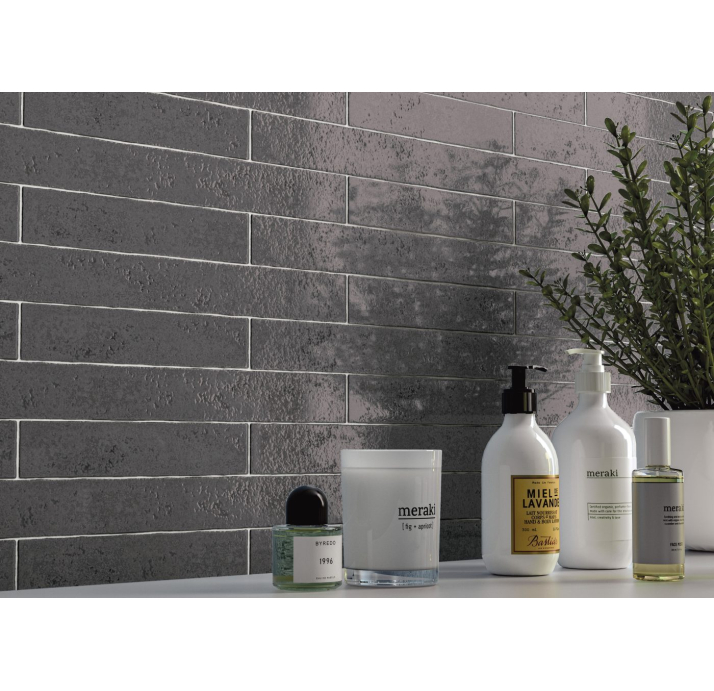 Керамическая плитка PUCK GREY 5X25X10,2 Поверхность: Полированная (NCR06930)