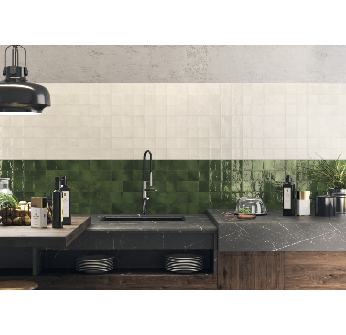 Керамическая плитка ZELLIGE OLIVE 10X10X9,8 Поверхность: Полированная (NCR07619)