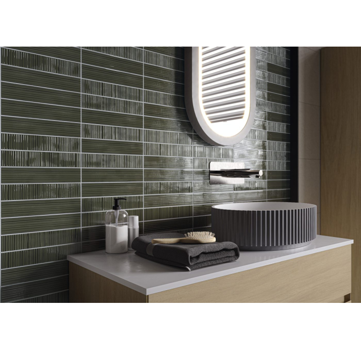 Керамическая плитка RAIN GREEN 5X25X9 Поверхность: Полированная (NCR06979)