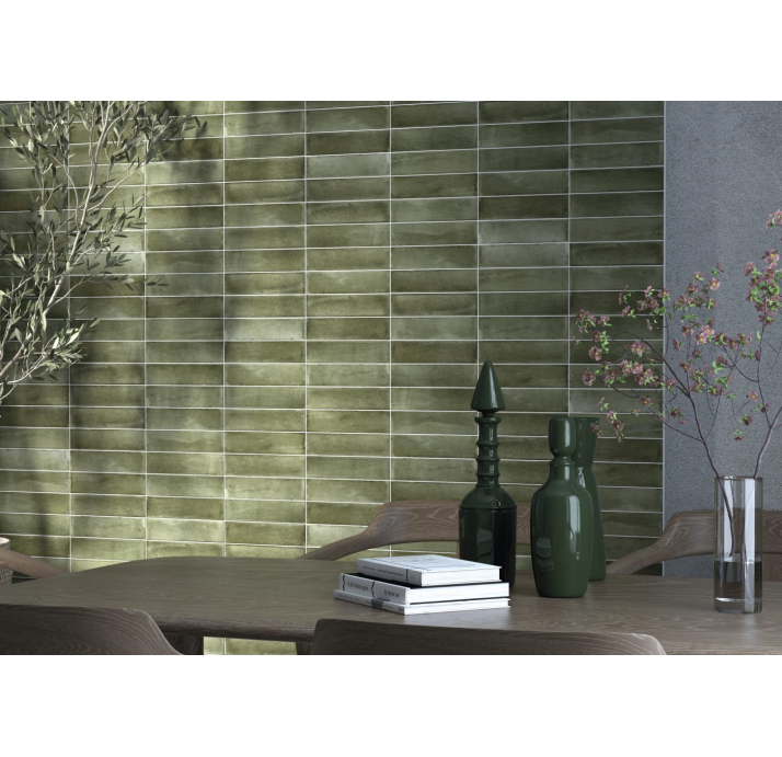 Керамическая плитка NALA GREEN 6X24,6X8,5 Поверхность: Полированная (NCR06177)