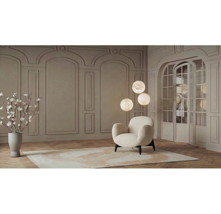 Кресло OLAF 98/LENDUM CREAM/HR40/Массив/