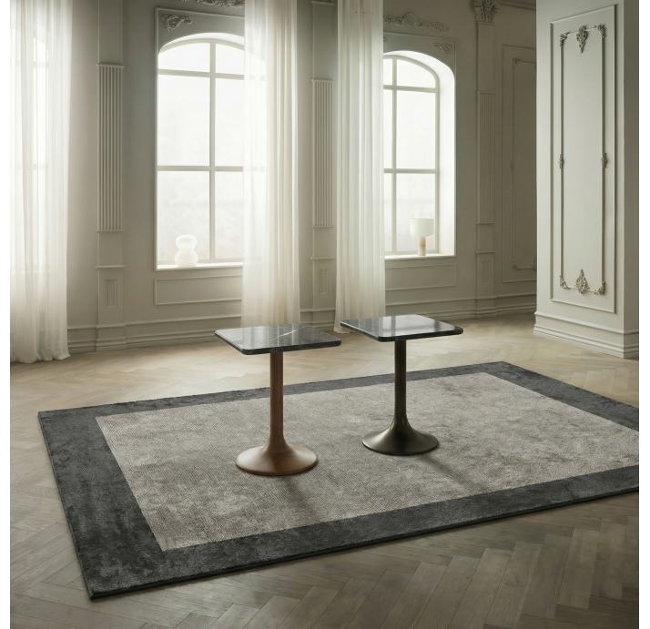 Стол приставной HERMES SIDE TABLE Black Walnut rivera marble  26X26X63 СМ. (FUG00312)