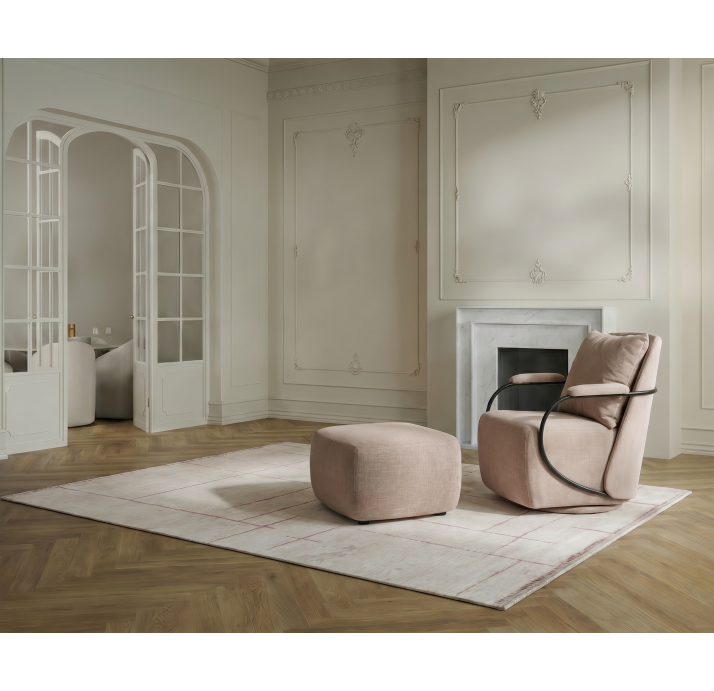 Пуф HUGO  55X55X35 см. ESCANA ROSE (ROM07076)